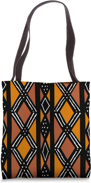 African Motif Print Ankara Mali Bogolan Mudcloth Tote Bag