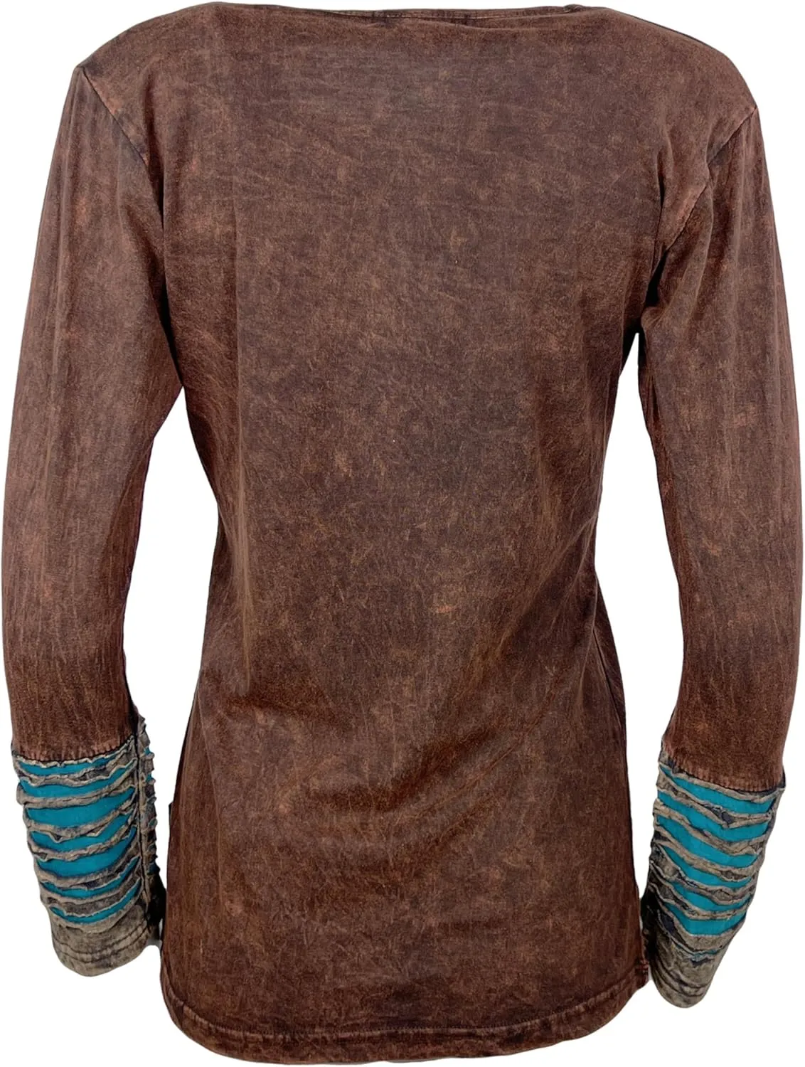 Agan Traders 2025 Spring Cotton Boho Bohemian Rib Top Blouse