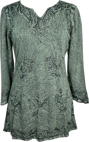 Agan Traders 2025 Summer Long Sleeve Diamond Neck Fall Embroidered Tops - Medieval Boho Vintage Tunic Kurta Blouses for Women