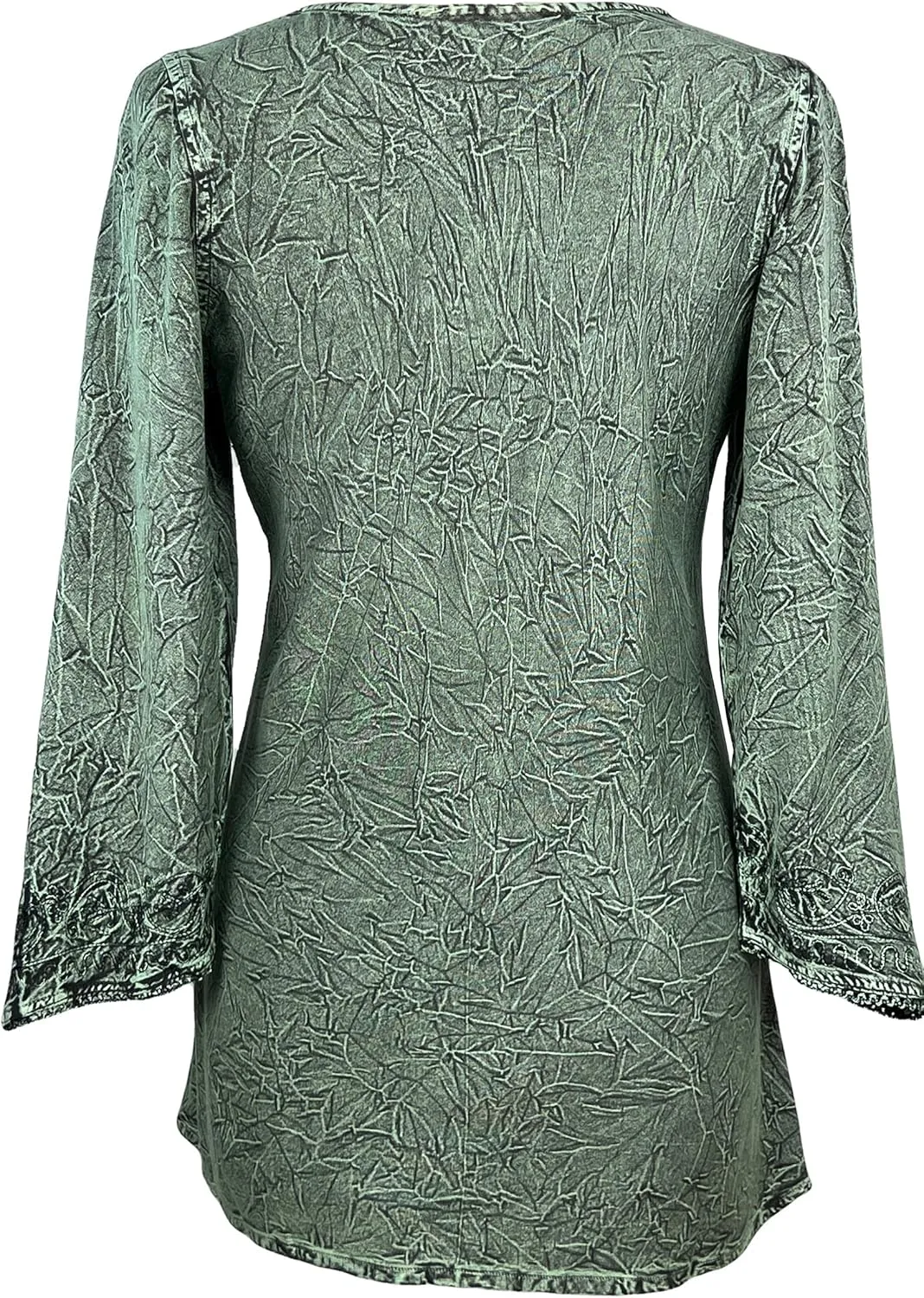 Agan Traders 2025 Summer Long Sleeve Diamond Neck Fall Embroidered Tops - Medieval Boho Vintage Tunic Kurta Blouses for Women
