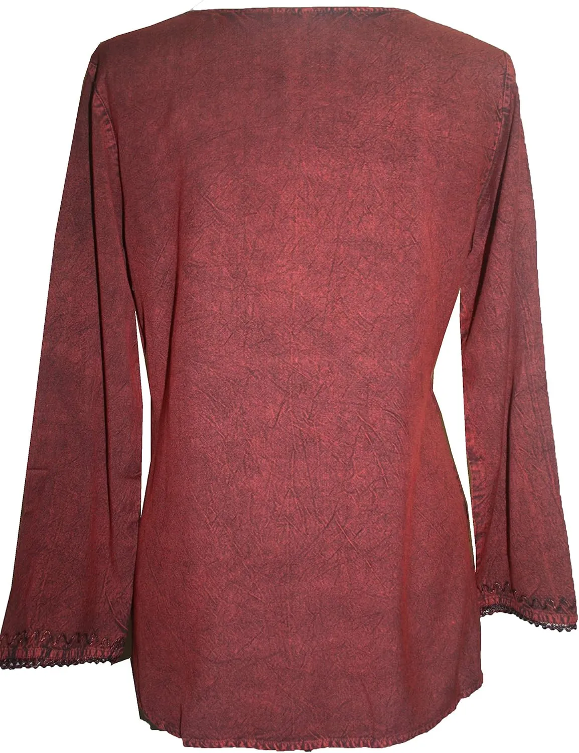 Agan Traders 2025 Summer Long Sleeve Embroidered Blouses - Medieval Bohemian Fall Tops - Vintage Tunic Women's Blouses Kurta
