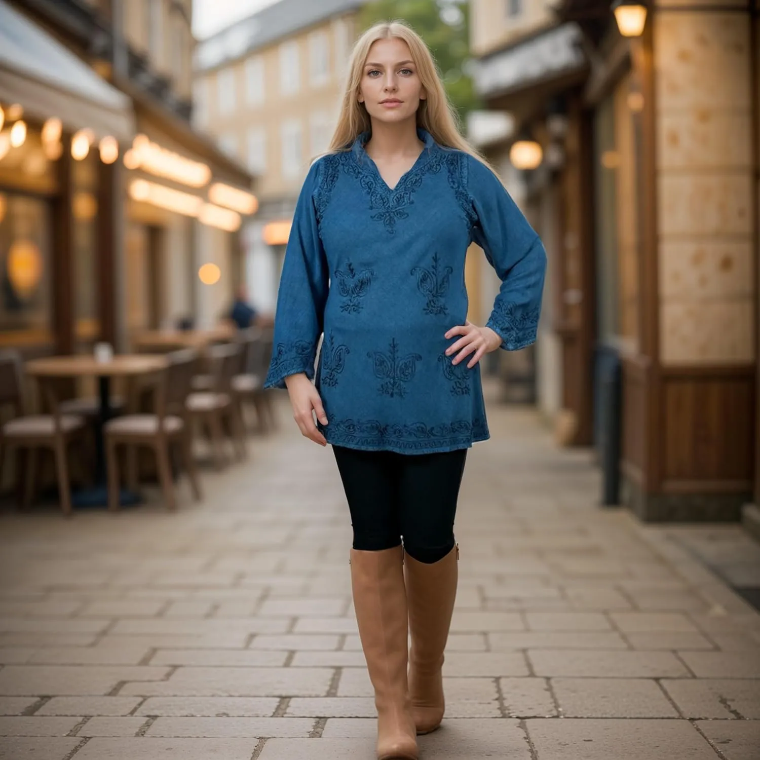 Agan Traders 2025 Summer Long Sleeve Embroidered Blouses - Medieval Bohemian Fall Tops - Vintage Tunic Women's Blouses Kurta