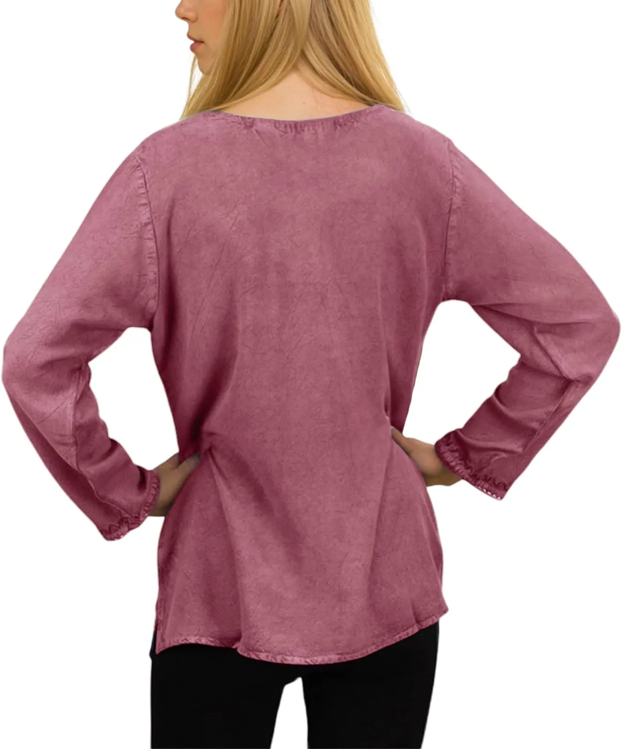 Agan Traders 2025 Summer Long Sleeve Embroidered Blouses - Medieval Bohemian Fall Tops - Vintage Tunic Women's Blouses Kurta