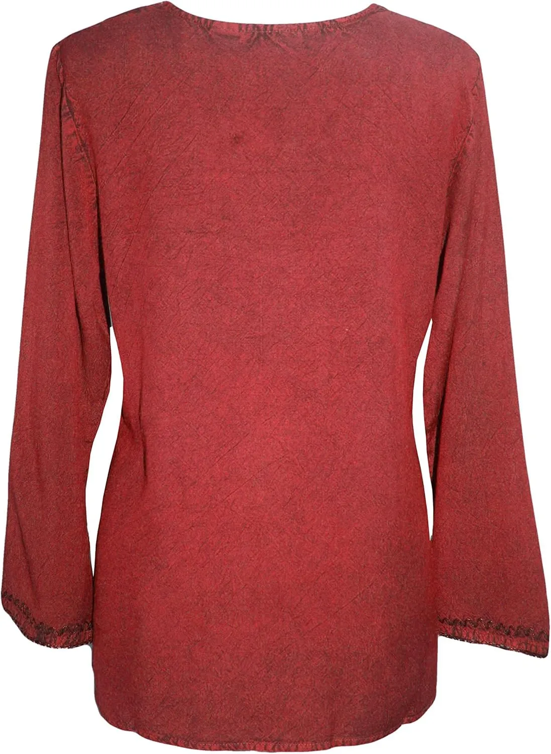 Agan Traders 2025 Summer Long Sleeve Embroidered Blouses - Medieval Bohemian Fall Tops - Vintage Tunic Women's Blouses Kurta