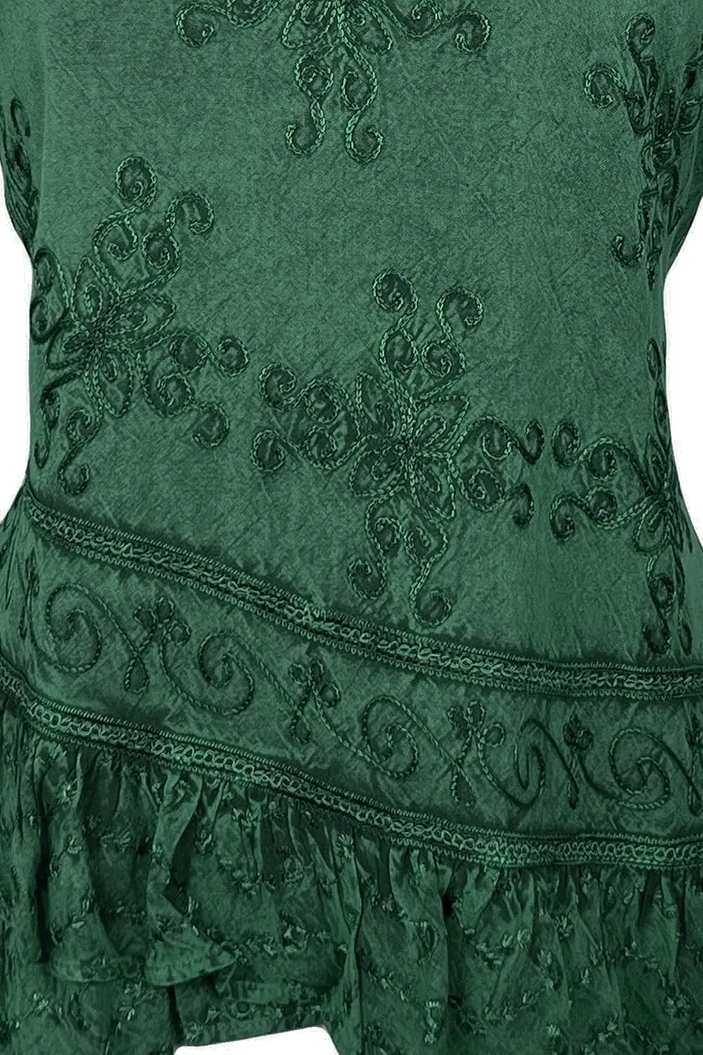 Agan Traders 2025 Summer Medieval Vintage Round Neck Women's Blouses - Short Sleeve Embroidered Tops for Women