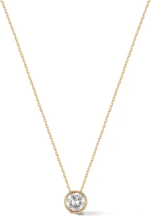 AGVANA Ray of Light 0.5 Ct Bezel Setting Round Solitaire Lab-Grown Diamond Pendant Necklace in 14K Solid Gold (D-E Color, VS Clarity) Fine Jewelry Promise Anniversary Birthday Gifts for Women