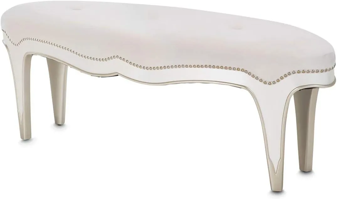 Aico Amini London Place Bed Bench in Creamy Pearl