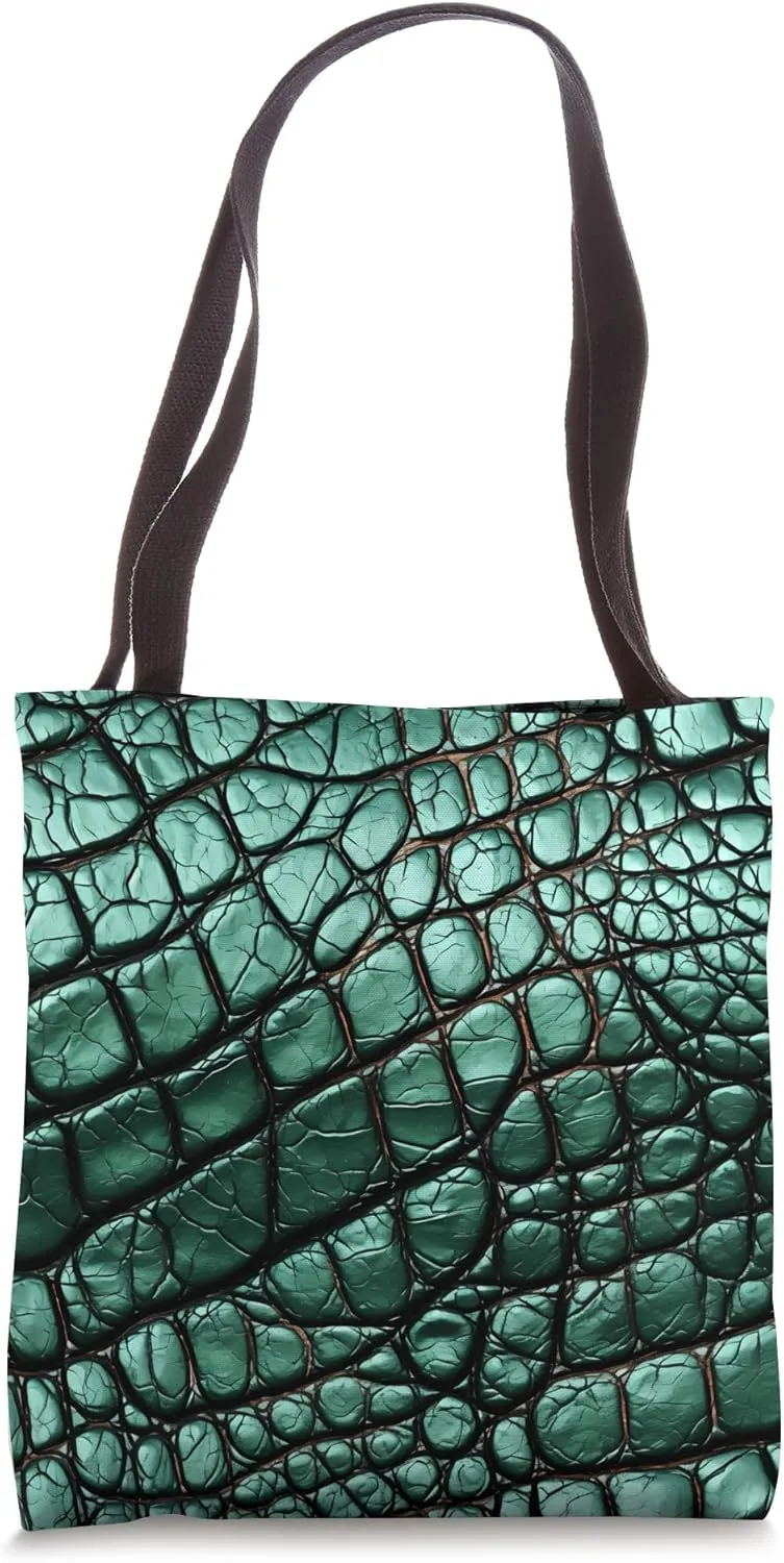 Alligator Elegant Green Skin Crocodile Pattern Tote Bag