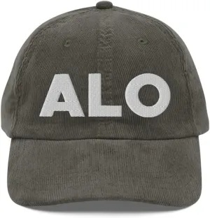 ALO Airport Hat (Embroidered Vintage Corduroy Cap) Flying to Waterloo Airport Gift