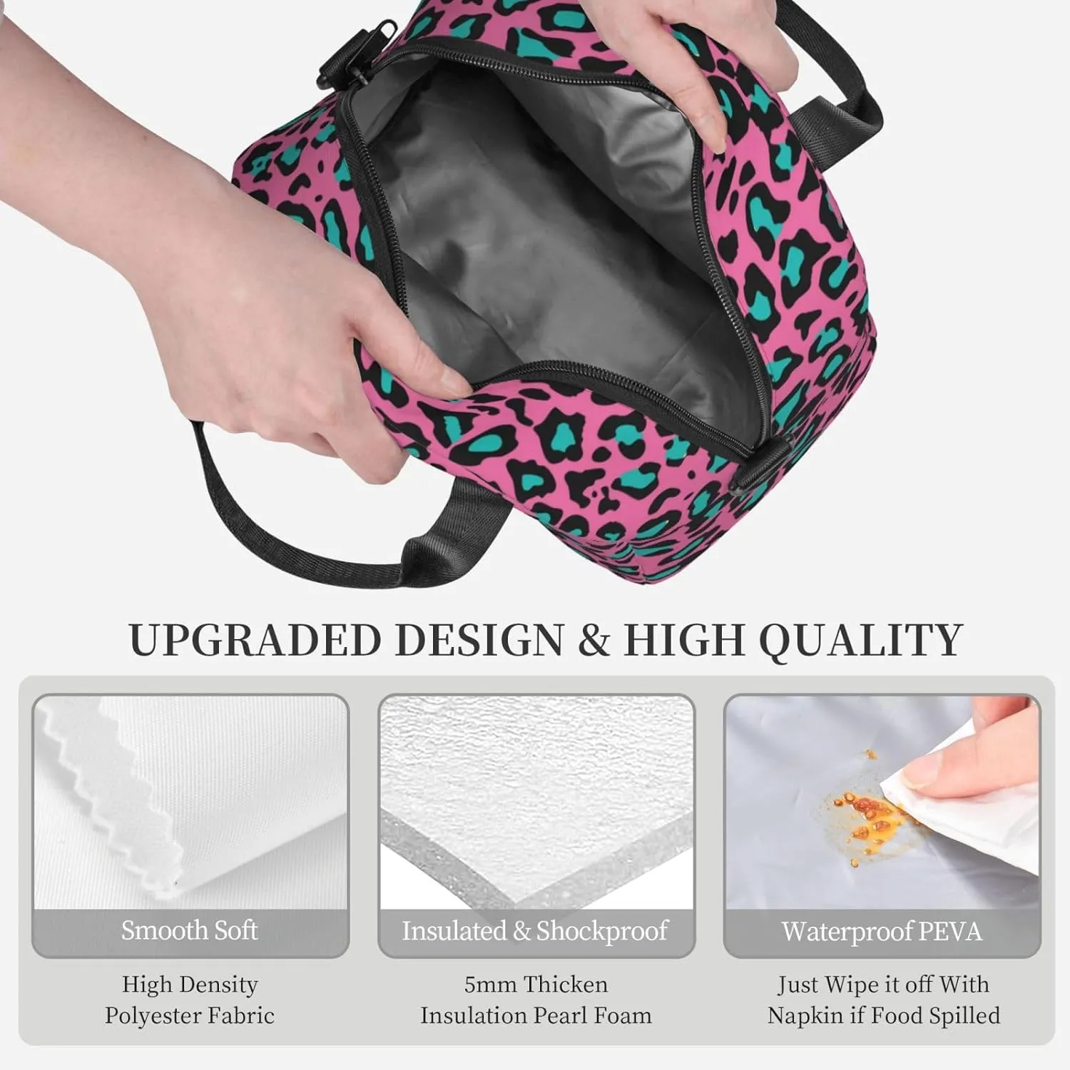 Alps,Lunch Box for Women,Landscape in The Alps with Green Meadows,Insulated Lunch Bag Women with Adjustable Shoulder Strap,Cute Lunch Tote Bag for Work,Picnic,Camping,Green