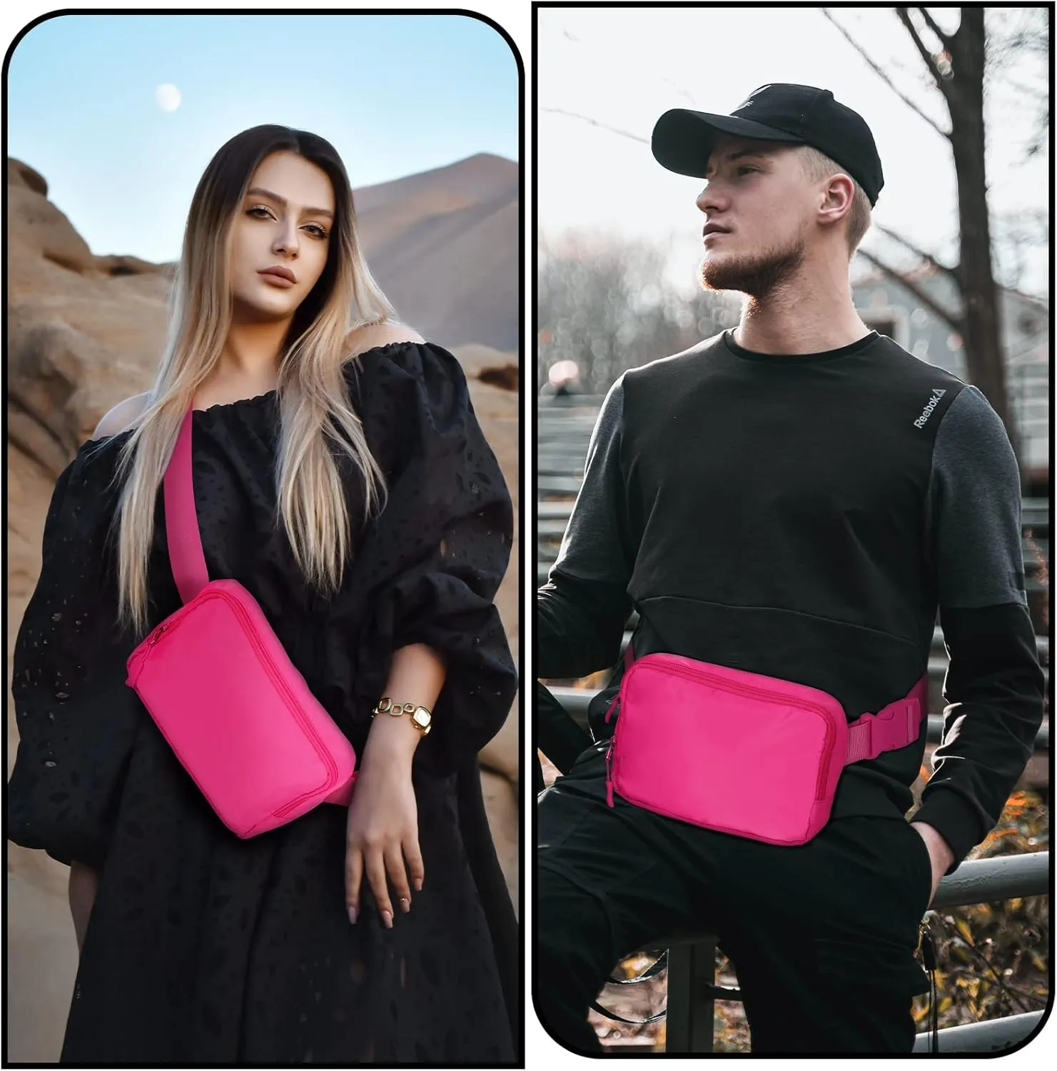 Amazerbst Belt Bag, Fanny Pack, Everywhere Belt Bag,40 Inch Adjustable Strap,Belt Bag for Women and Men,Waterproof