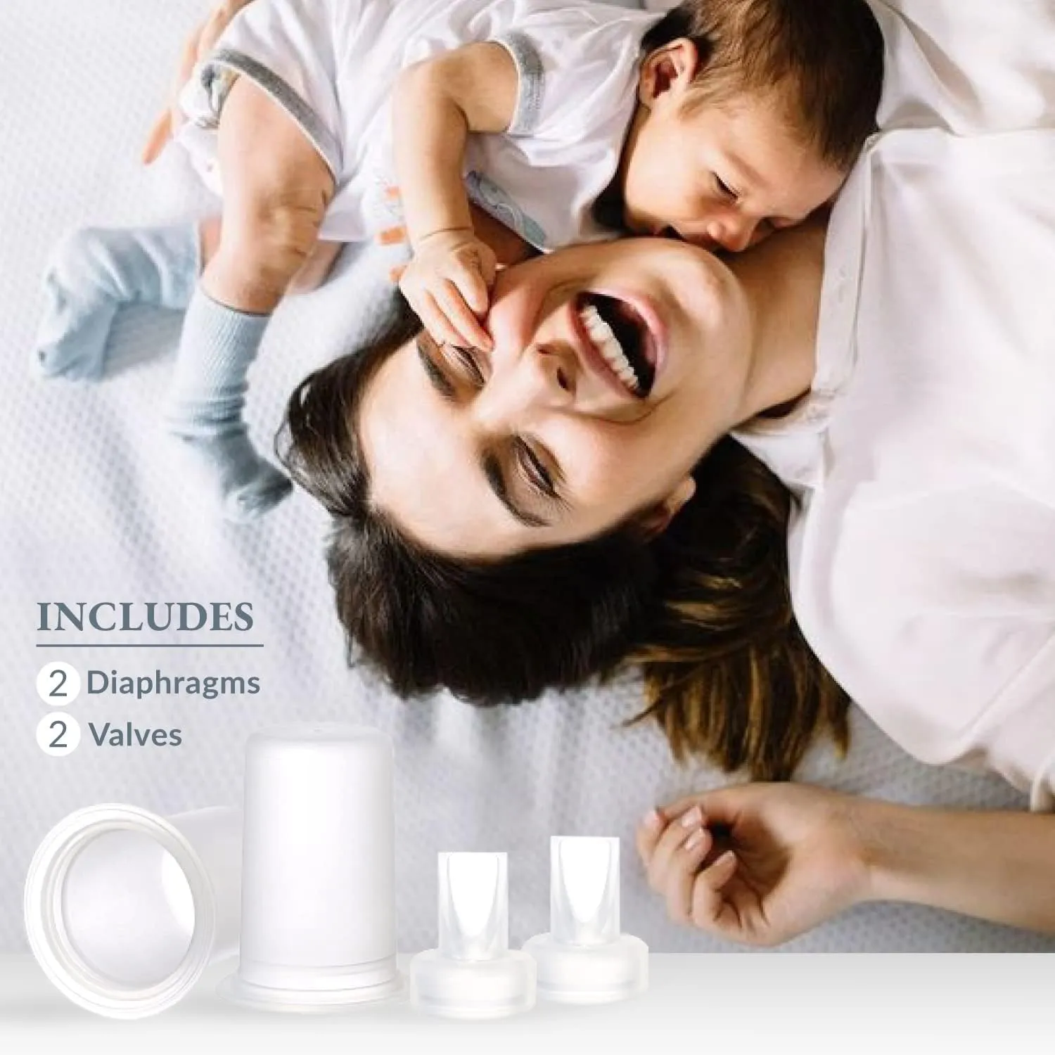 Ameda Universal Spare Parts Kit | Breast Pump Accessories | Ameda Breast Pump Parts | (2) Diaphragms & (2) Valves | Compatible with HygieniKit, MYA Joy, MYA Joy Plus & Pearl
