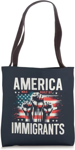 America Was Built By Immigrants Matching Support Refugee Pun Tote Bag