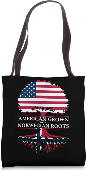 American Grown with Norwegian Roots Tote Bag