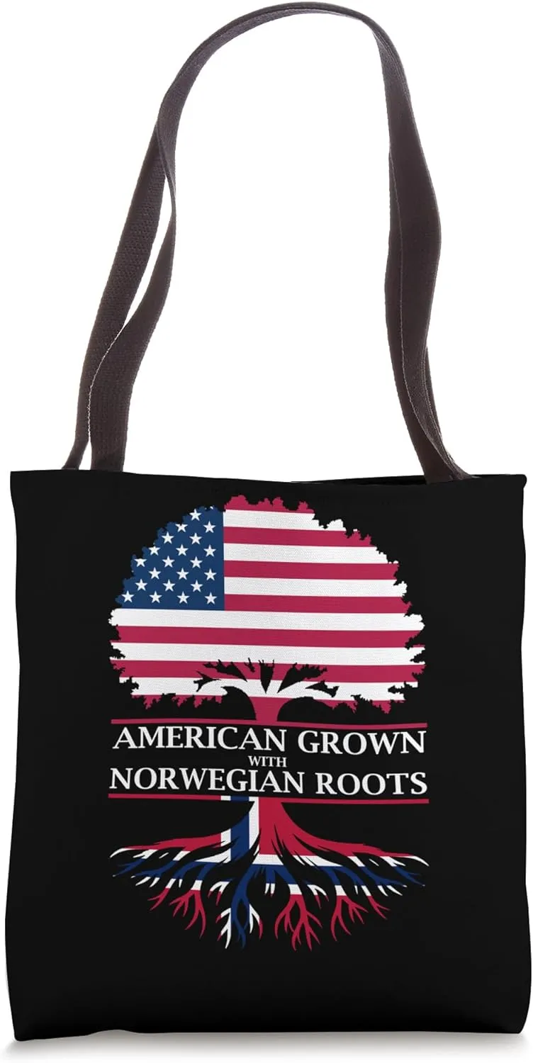 American Grown with Norwegian Roots Tote Bag