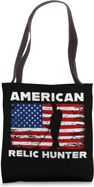 American Relic Hunter Color US Flag Metal Detecting Tote Bag