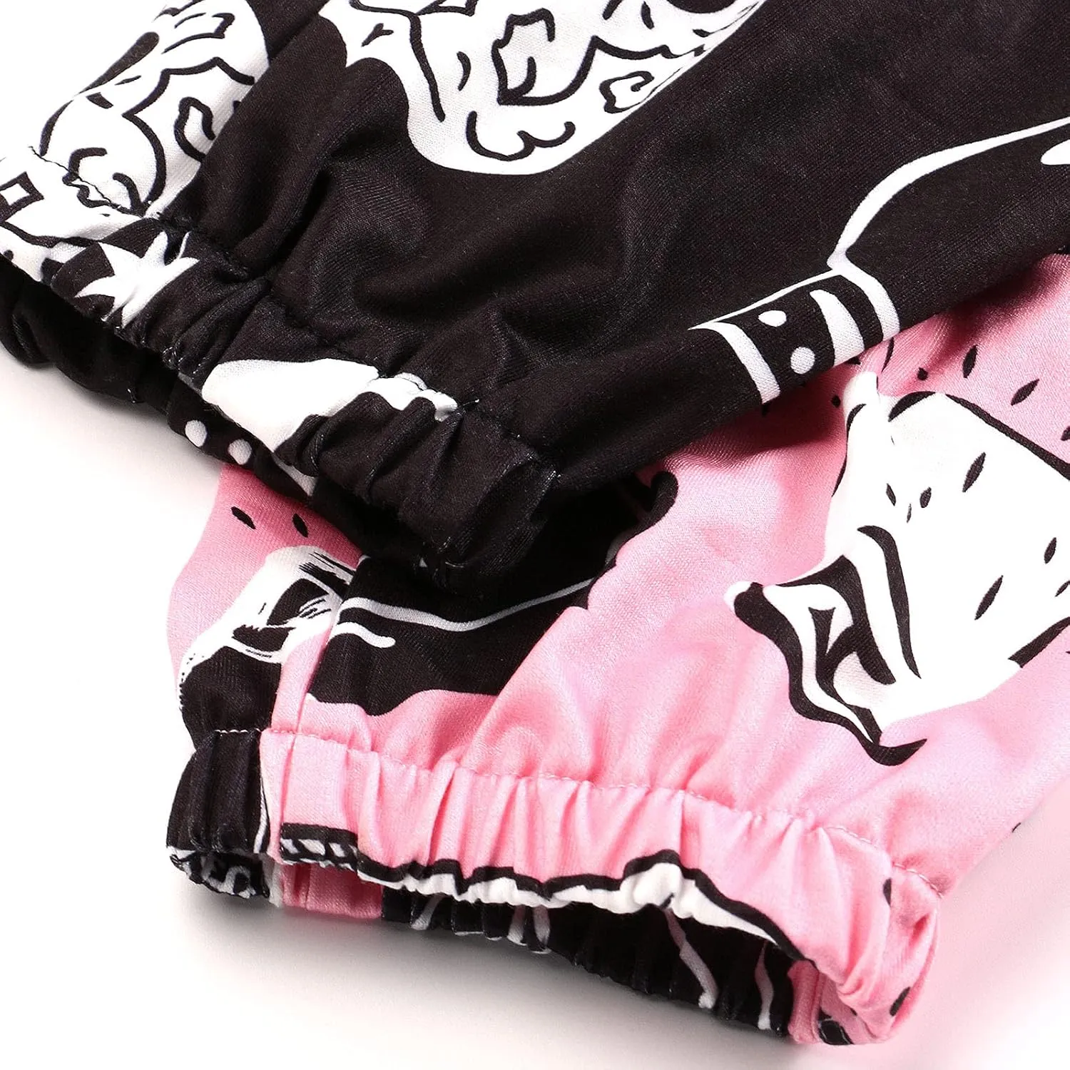 Amuver Women's Boho Hippie Harem Pants High Smocked Waist Printed Patchwork Sweatpants Yoga 90S Goth Baggy Casual Trousers