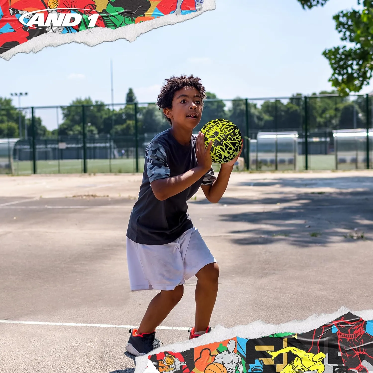 AND1 Mini Basketball 3 Pack Set for Kids (Deflated w/Pump Included): - Size 3 7-Inch Premium Youth Size Basketballs, Easy to Grip