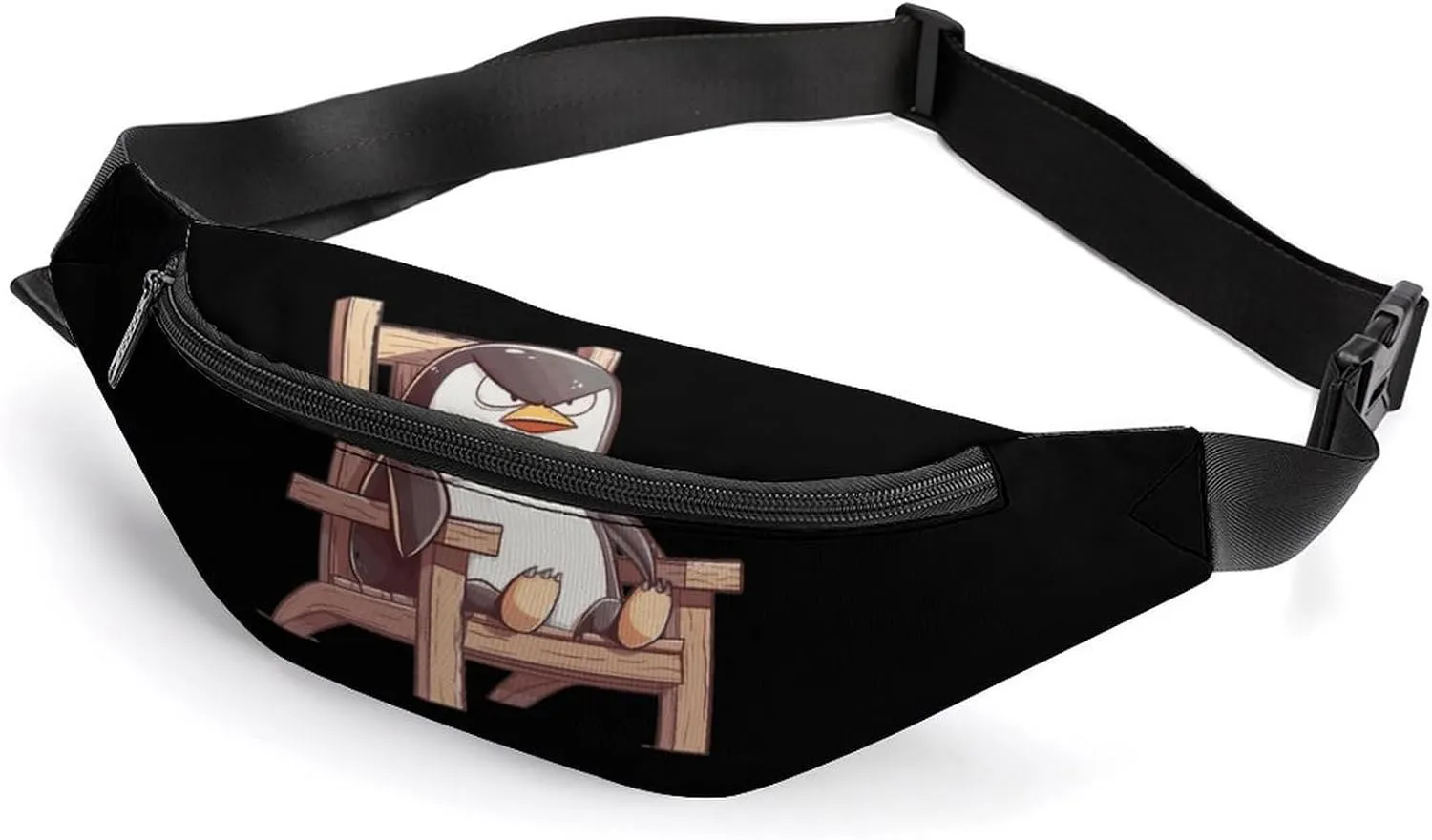 Angry Pingu Crossbody Fanny Pack Waist Packs Adjustable Shoulder Bags Sling Bag for Hiking Running Cycling