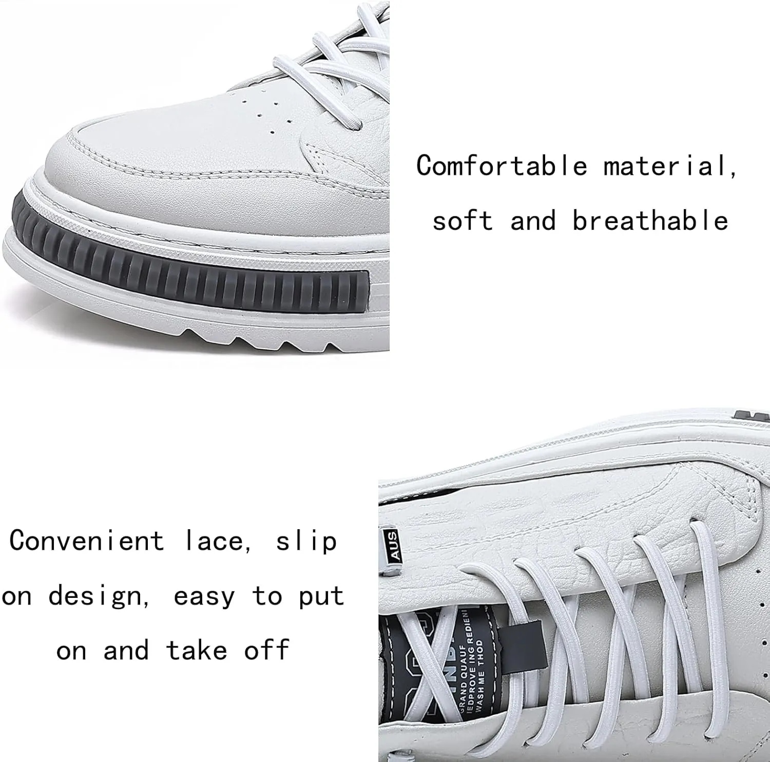 AngryMonkey Men's Slip On Leather Sneakers Non Slip Casual Fashion Height Increasing Cowhide Crocodile Print Sneakers