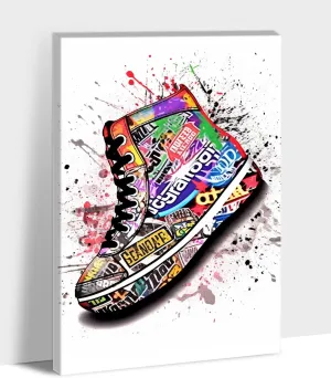 ANRUOXI Graffiti Wall Art - Colorful Canvas for Teen Boy, Pop Decor for Men Bedroom, Cool Sneaker Street Art Poster Print Framed Ready To Hang 28x40''
