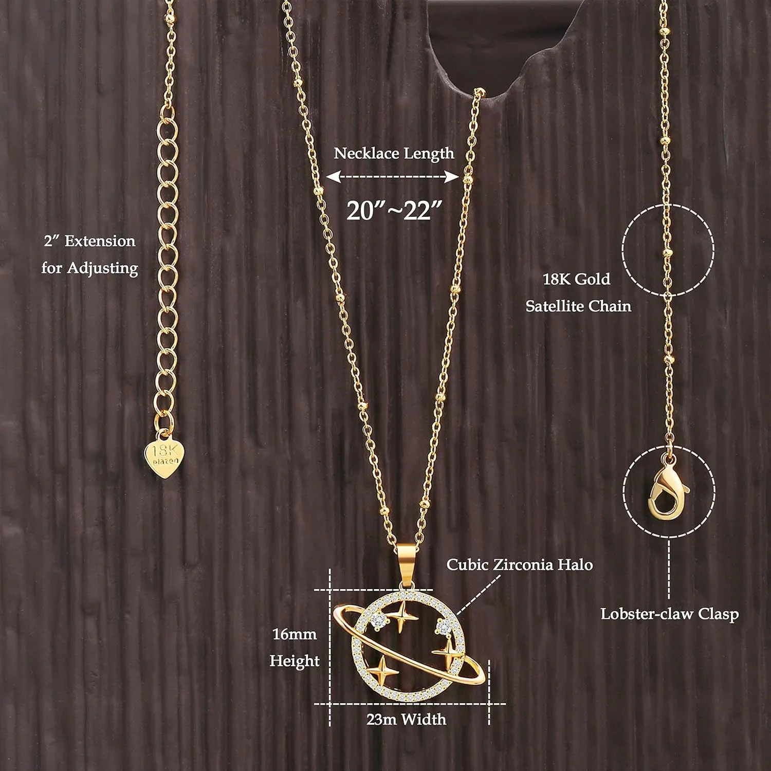 Aobei Pearl 18K Gold Moon Star Lion Evil Eye Love Heart Pendant Necklace Medallion Paperclip Chian Choker Layering Jewery for Women