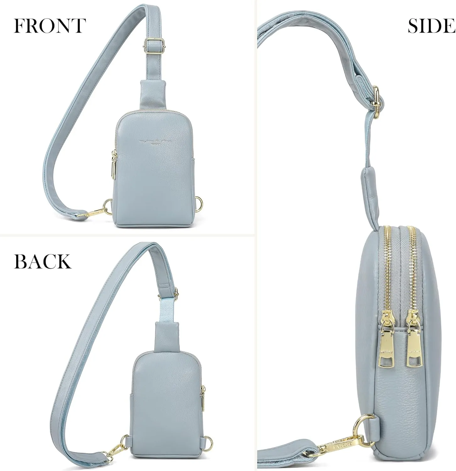 AOCINA INICAT Small Sling Bag Crossbody Vegan Leather Fanny Packs for Women Fashionable Chest Bag for Travel
