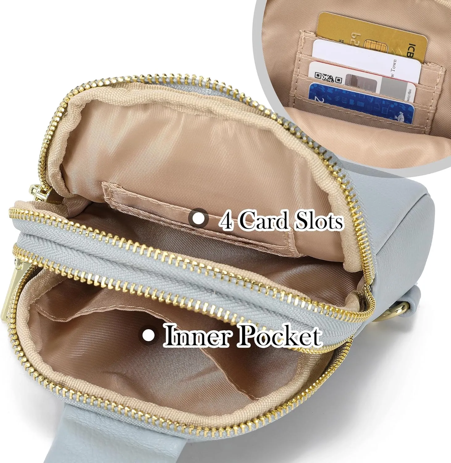 AOCINA INICAT Small Sling Bag Crossbody Vegan Leather Fanny Packs for Women Fashionable Chest Bag for Travel