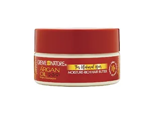 Argon Oil Moisture-Rich Hair Butter by Creme of Nature, Argan Oil of Morocco, Reduces Dryness and Breakage, 7.5 Fl Oz