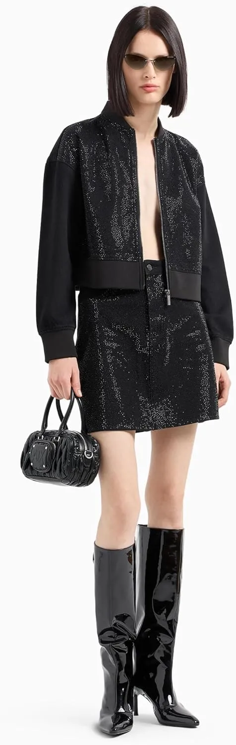 Armani Exchange Women's Embellished Denim Bomber