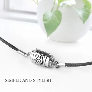 Aromatherapy Essential Oil Diffuser Necklace Pendulum Pattern Aroma Necklace with Black Rope Adjustable Locket Pendant Diffusing Necklaces For Men & Women