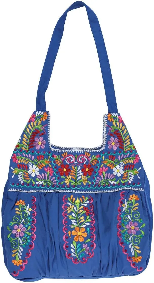 Artisanal - Embroidered Cloth Bag - Blue