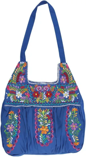Artisanal - Embroidered Cloth Bag - Blue