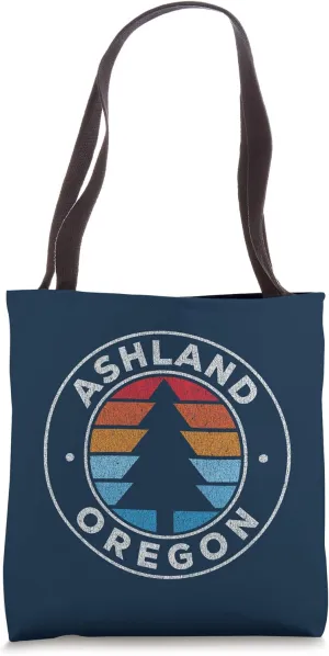 Ashland Oregon OR Vintage Graphic Retro 70s Navy Tote Bag