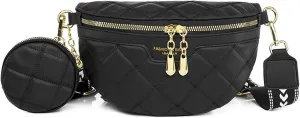 Ausion Leather Fanny Pack for Women Fashionable Belt Bag Waterproof Bip Bum Bags for Running Hiking Fits All Phones