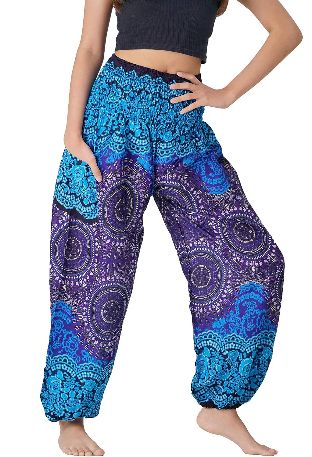 B BANGKOK PANTS Harem Pants Women Yoga Boho Clothes with Pockets