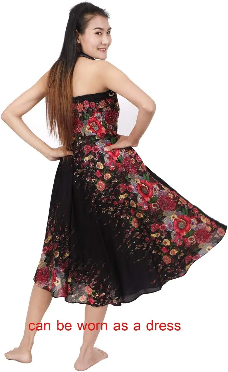 Banjamath® Women's Long Bohemian Style Gypsy Boho Hippie Skirt