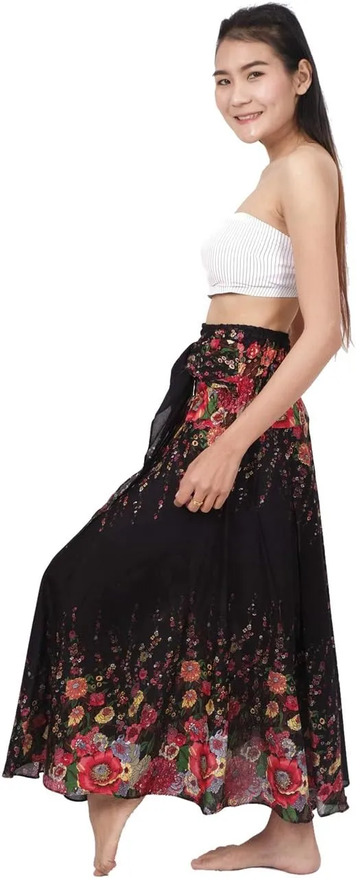 Banjamath® Women's Long Bohemian Style Gypsy Boho Hippie Skirt