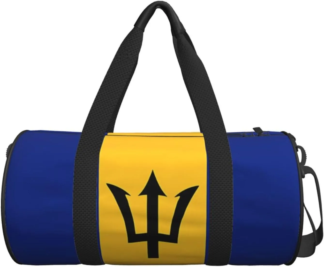Barbados Flag Round Travel Duffel Bag Large Capacity Gym Sports Bags for Hiking Vacation Trips