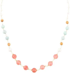 Barse Jewelry Watermelon Kiss Mint Jasper Golden Long Necklace