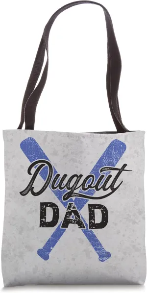 Baseball Dugout Dad Father Blue Baseball Bats Tote Bag