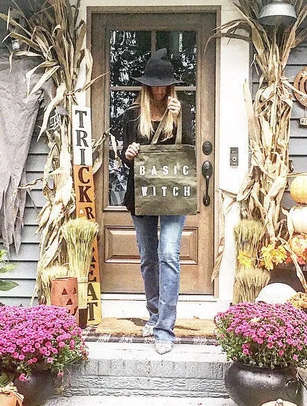 BASIC WITCH army green tote
