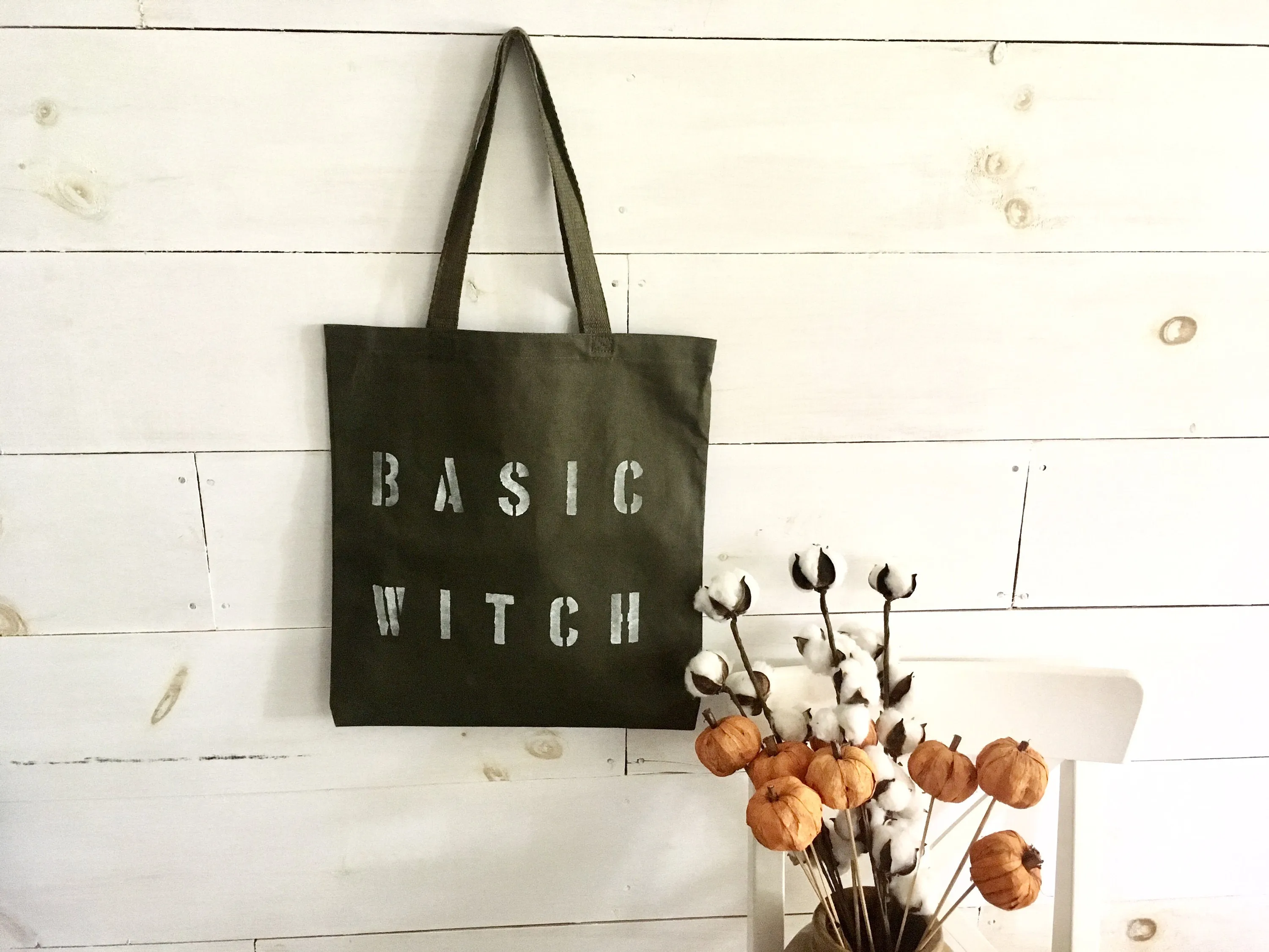 BASIC WITCH army green tote