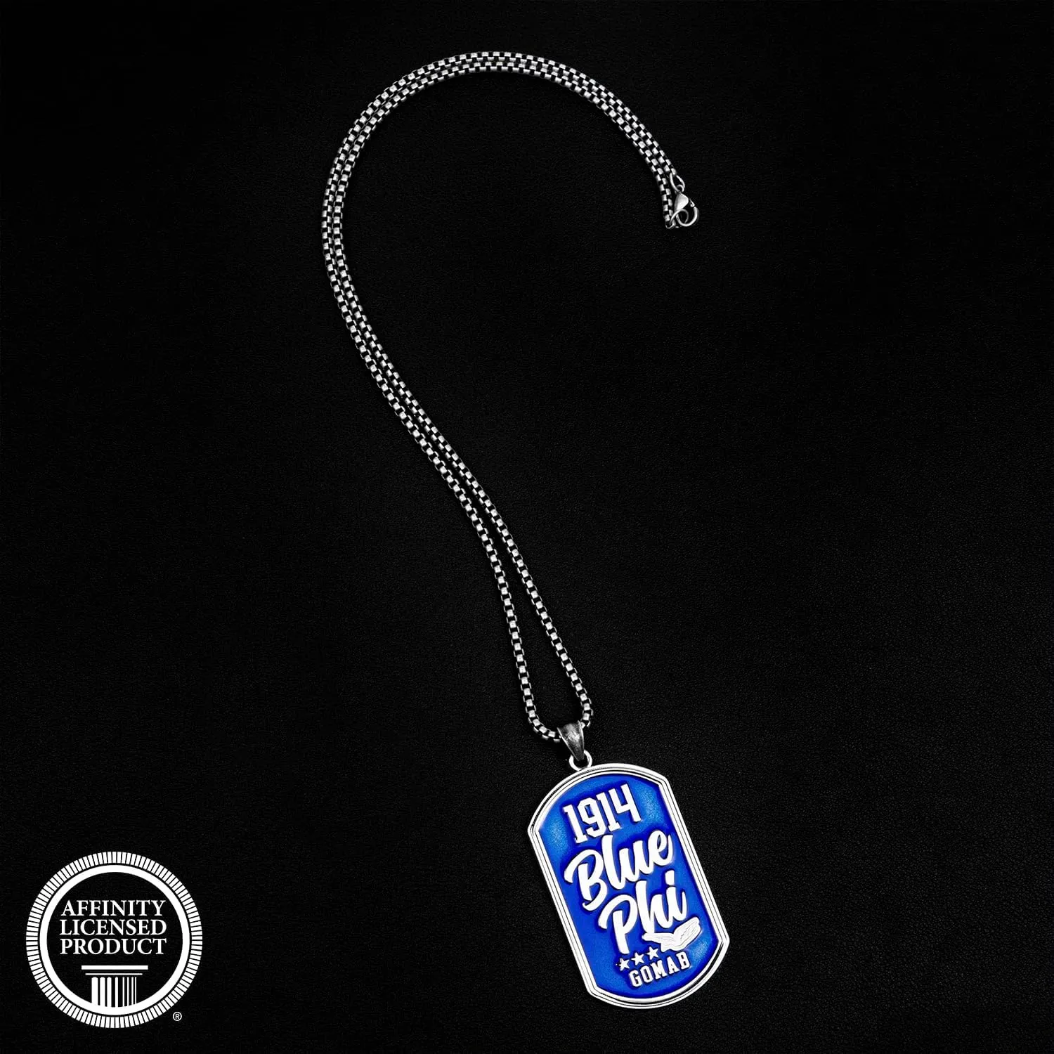 BBGreek Phi Beta Sigma Paraphernalia - Dog Tag Pendant Necklace with 24 Inch Rope Chain - Fraternity Gift Accessories for Men - Officially Licensed
