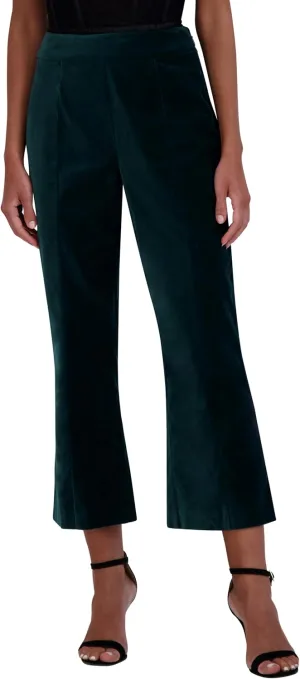 BCBGMAXAZRIA Women's Flare Leg Cropped Velvet Pant