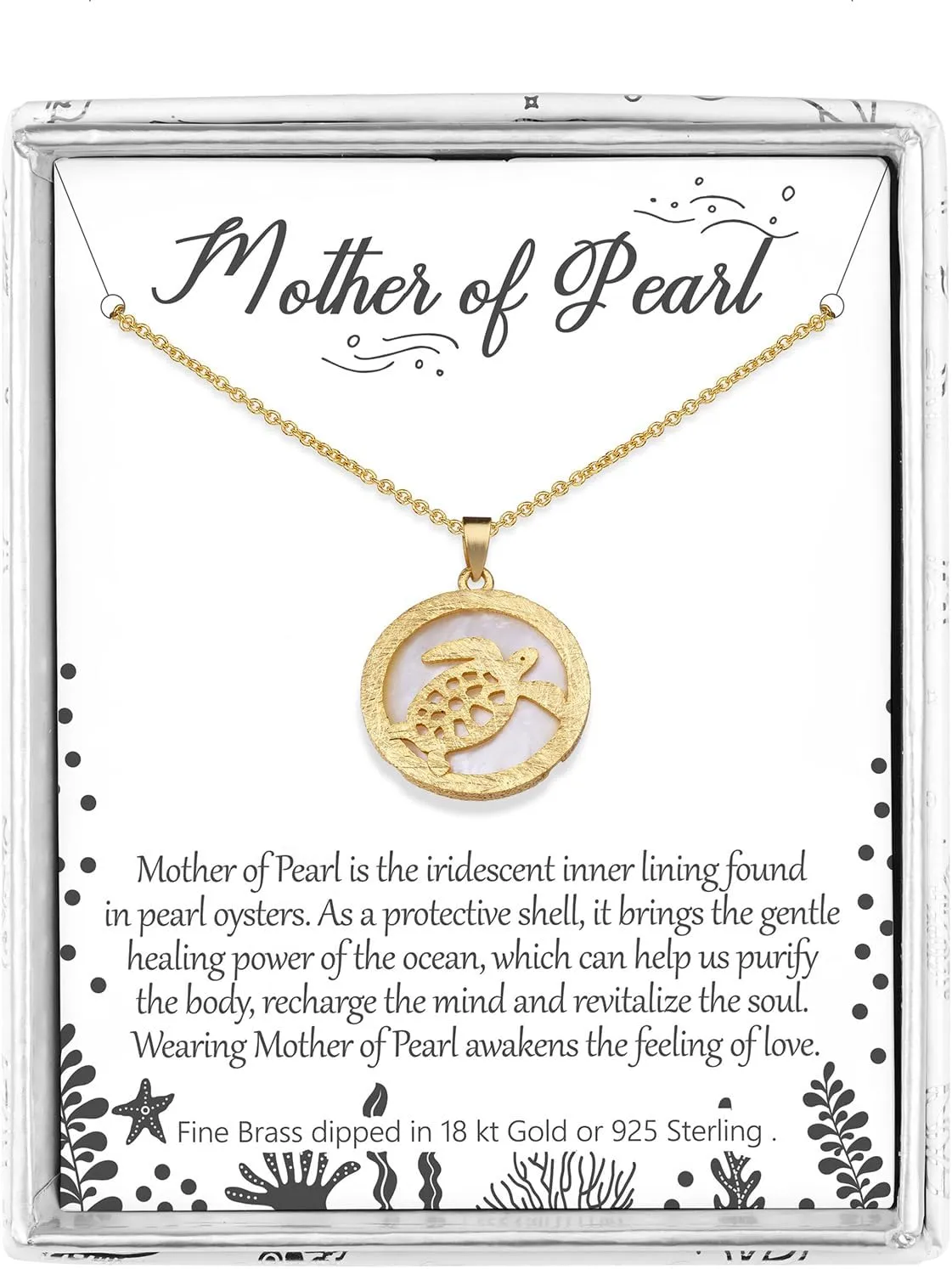 Beach Necklace for Women Dainty Gold Silver Plated Round Mother of Pearl Shell Pendant Cute Stingray Sea Turtle Starfish Necklace for Women Summer Beach Jewelry Gift