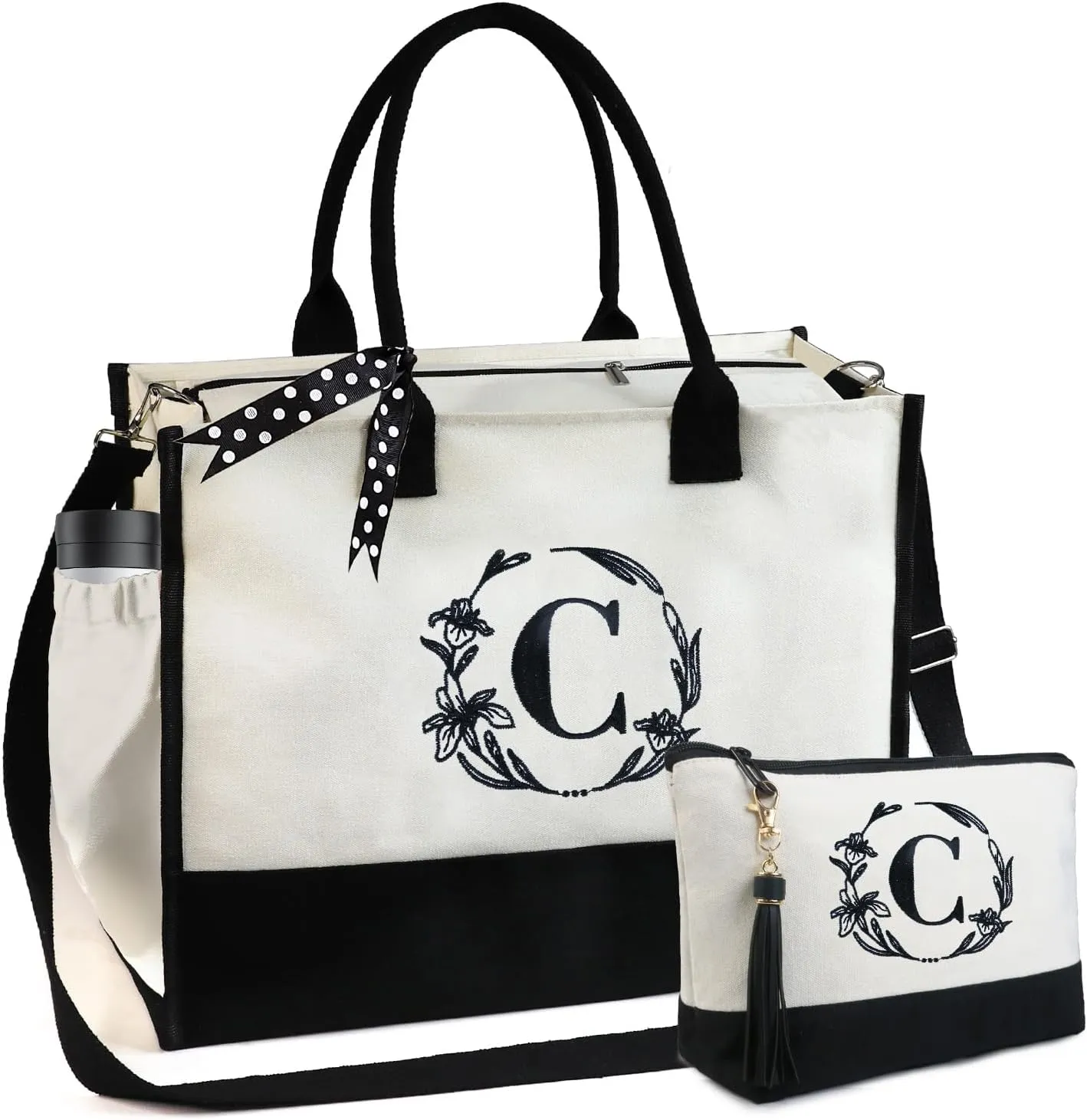 BeeGreen Personalized-Tote-Bag-for Women Mom Teacher Friends Sister Gift Bags with Comestic Bag