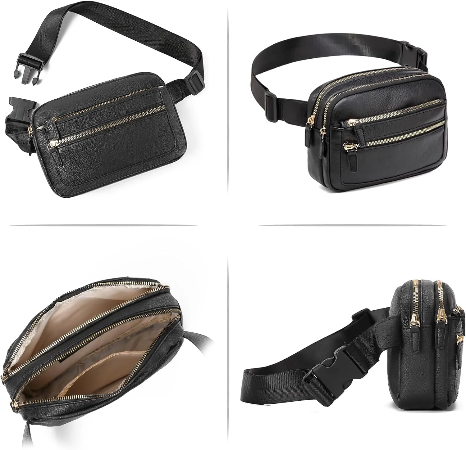 Belt Bag for Women Fanny Pack Crossbody with Adjustable Strap Fashion Leather Waist Packs