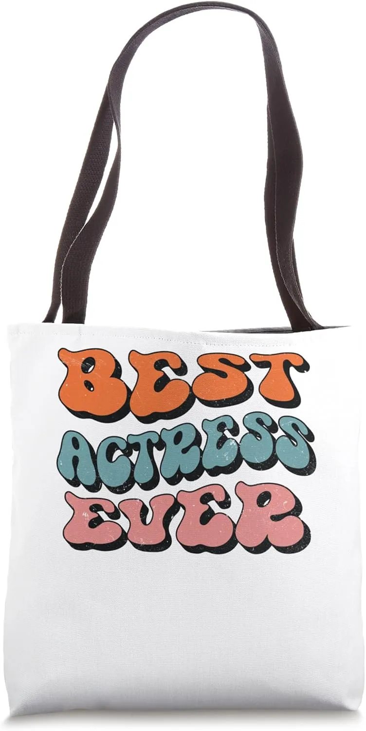 Best Actress Ever, Distressed Retro Groovy Actress Squad Tote Bag