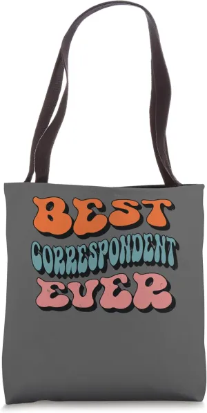 Best Correspondent Ever, Retro Groovy Correspondent Squad Tote Bag